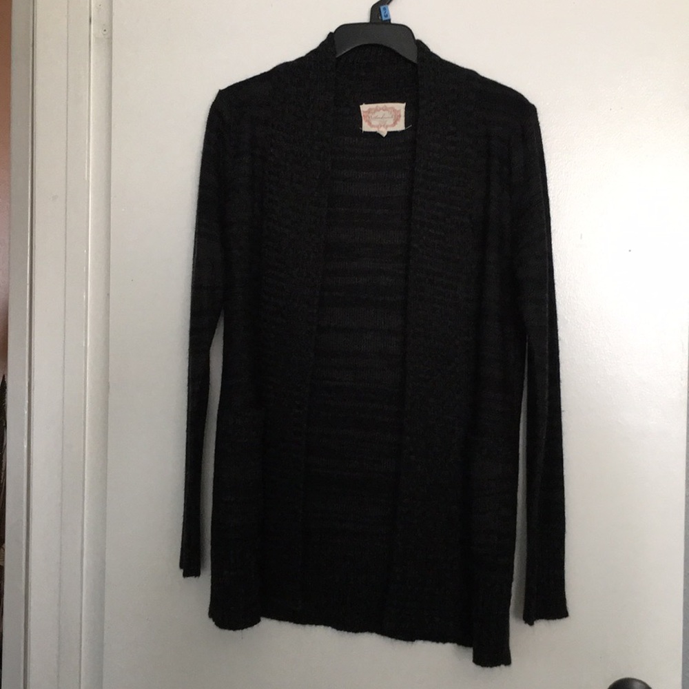 Dark heather open cardigan